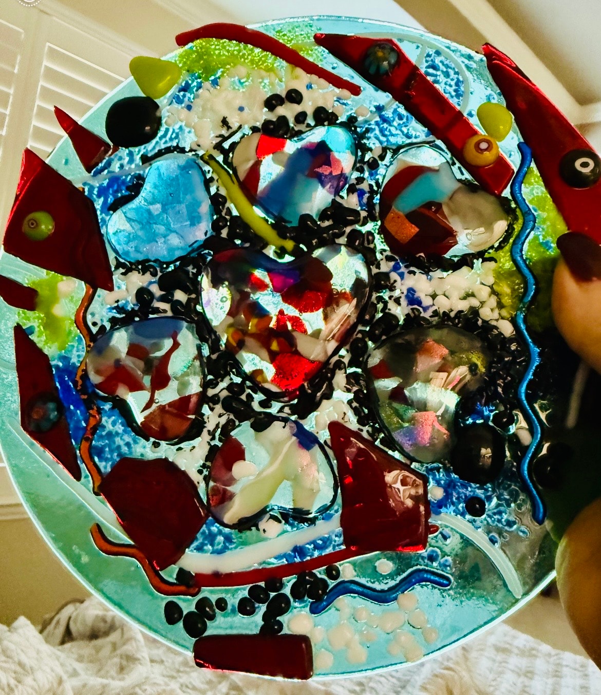 Dichroic Glass Plate by Cheri Toll