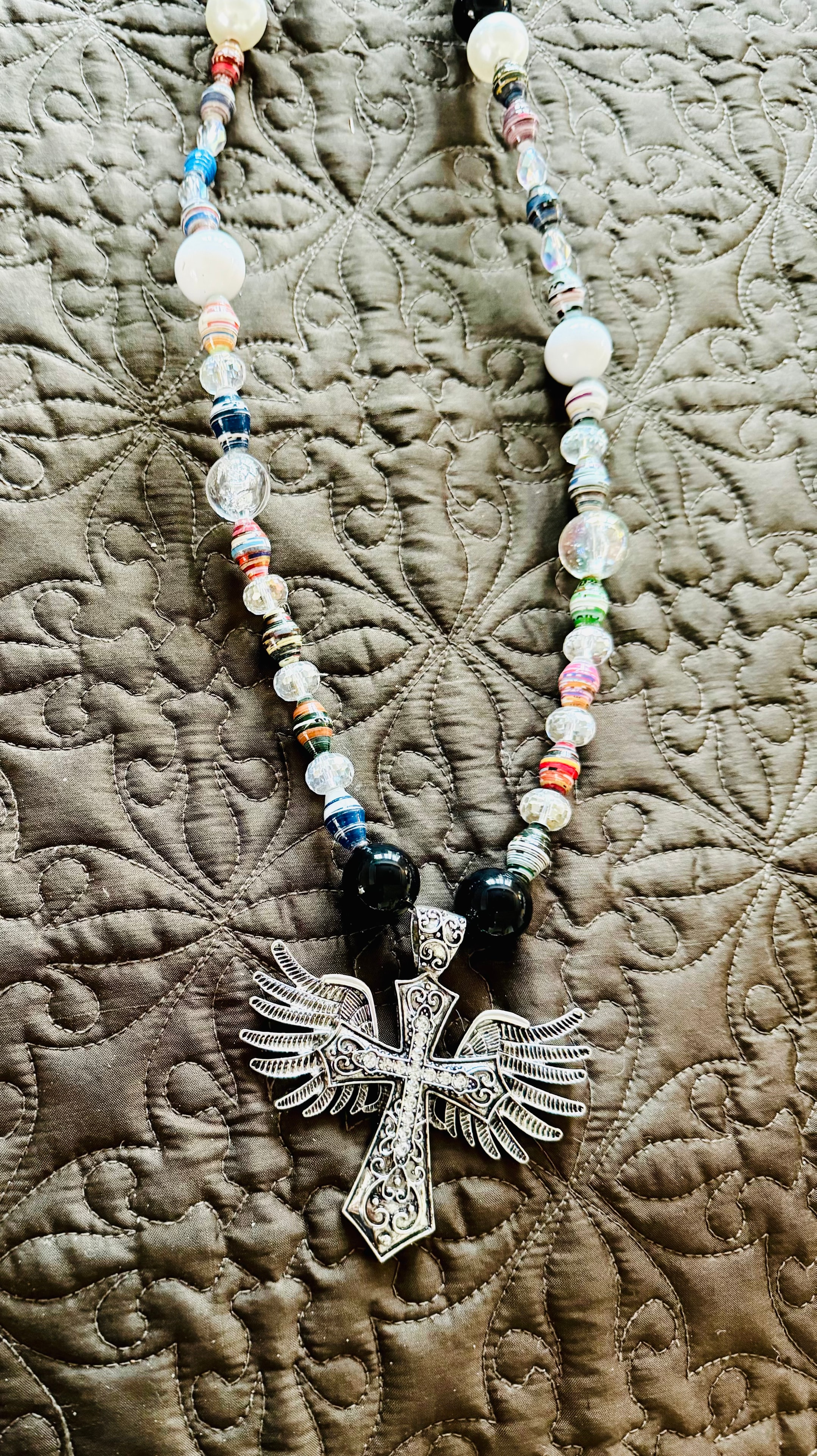 Winged Cross Necklace by Cheri Toll
