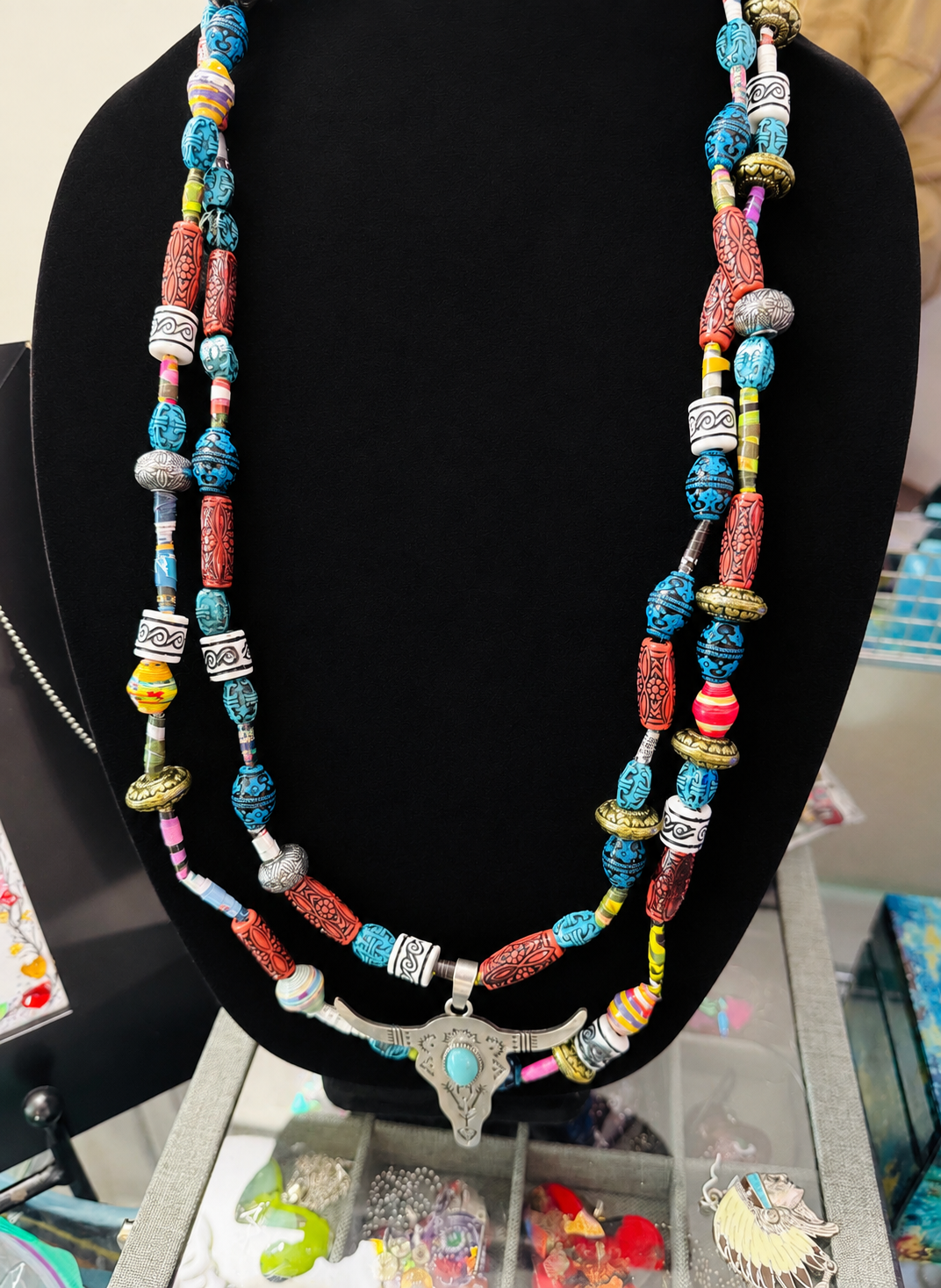 Double-Strand Longhorn Necklace by Cheri Toll